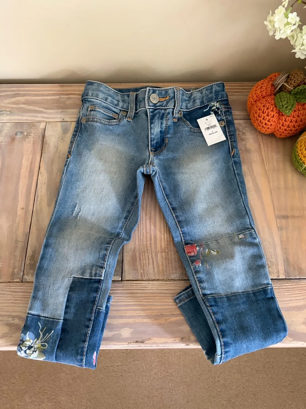 Gap Girl’s Patchwork Denim Skinny Jeans 🌼 🆕